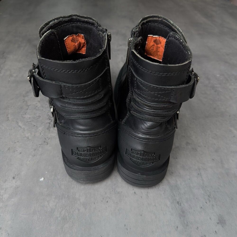 Harley Davidson Mens Shift Riding Boots 13 Black Leather Motorcycle Buckles Zip - Picture 3 of 8